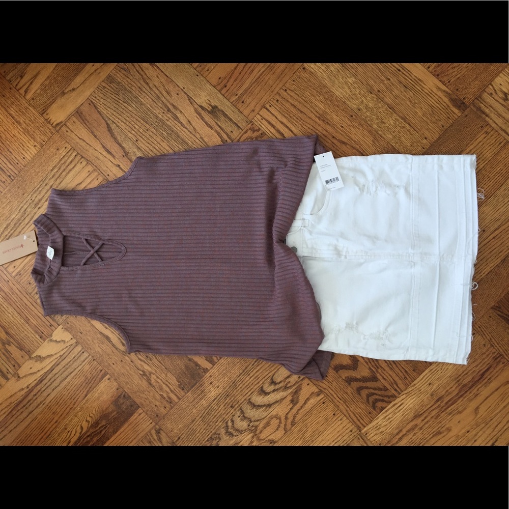 Anthropologie Paper Crane Ribbed Knit Choker Top - Picture 4 of 4