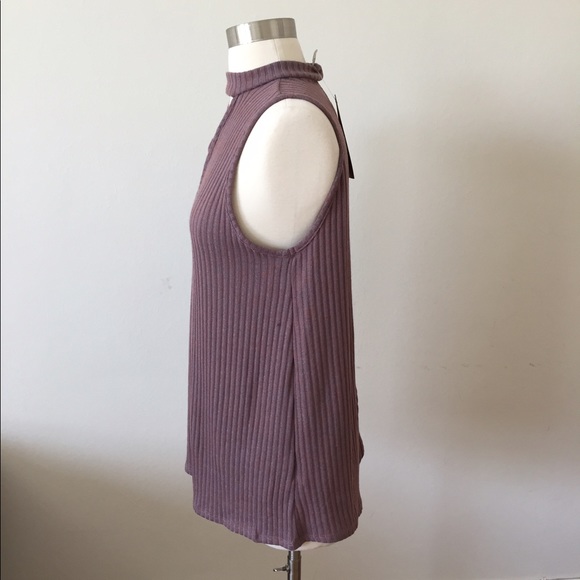 Anthropologie Paper Crane Ribbed Knit Choker Top - Picture 2 of 4