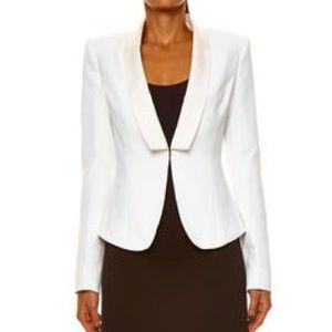 SLEEK WHITE BLAZER - White / Grosgrain / Medium