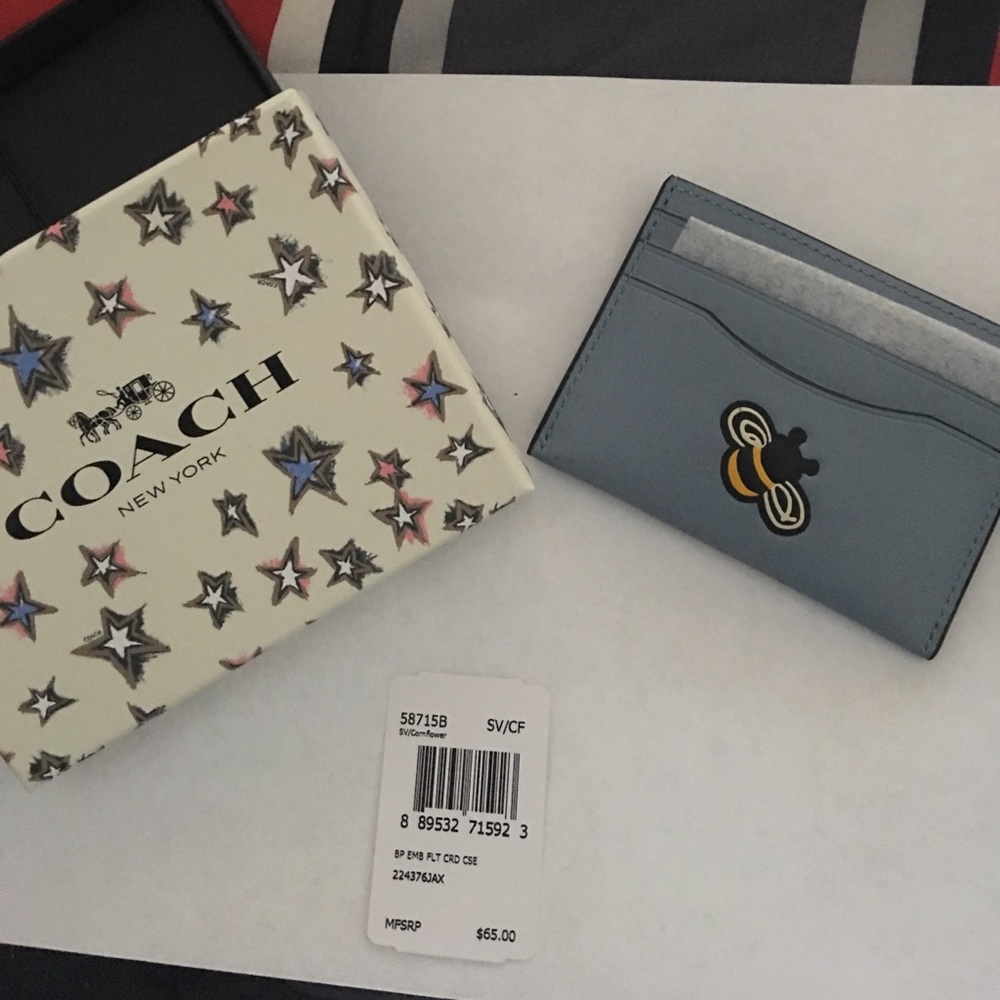 Coach LIMITED EDITION Cornflower Bee Card holder