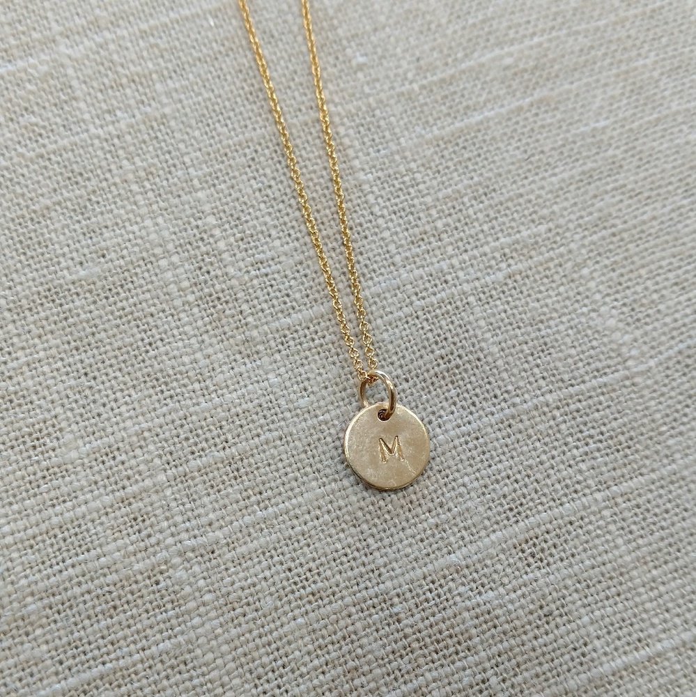 Gold-filled "M" initial pendant