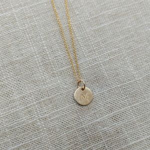 Gold-filled "M" initial pendant