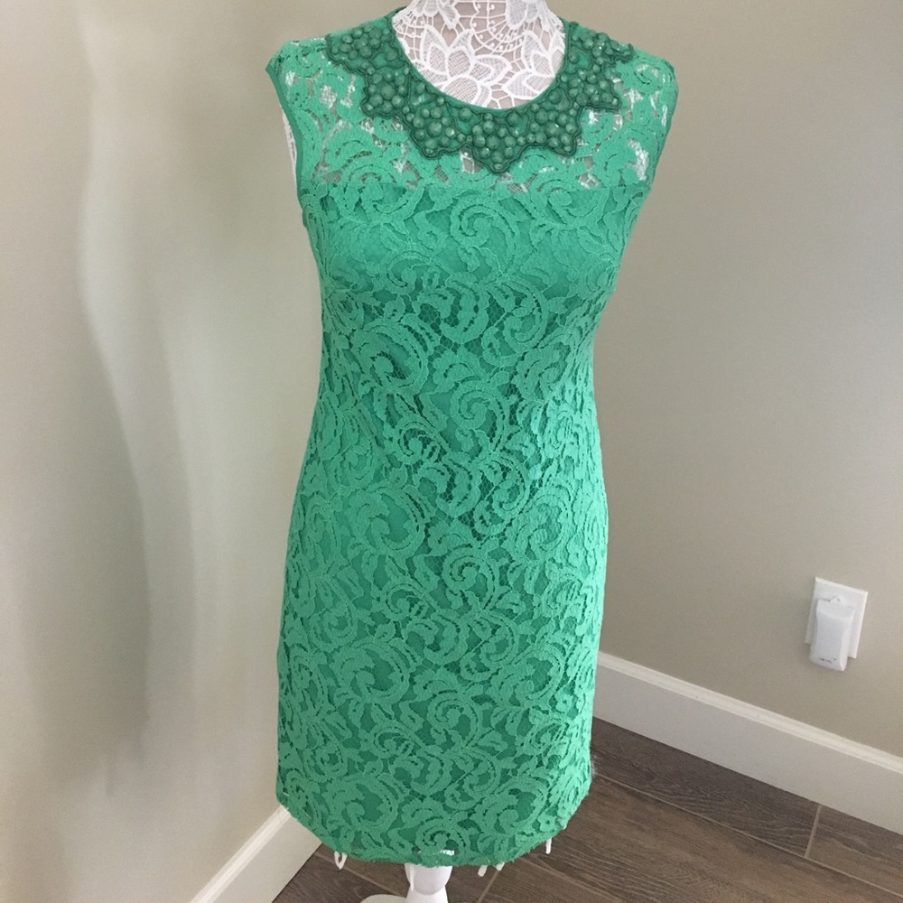 Adrianna Papell Lace overlay embellished evening