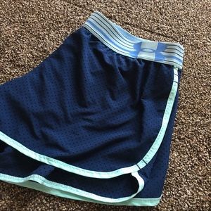 UA: Navy Blue/ Mint Mesh Shorts
