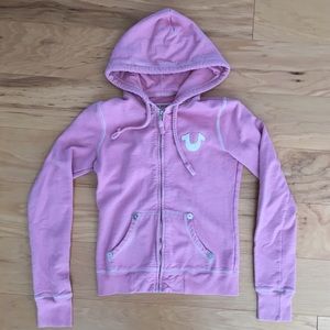 True Religion Brand Jeans Pink Sweatshirt ZipUp XS