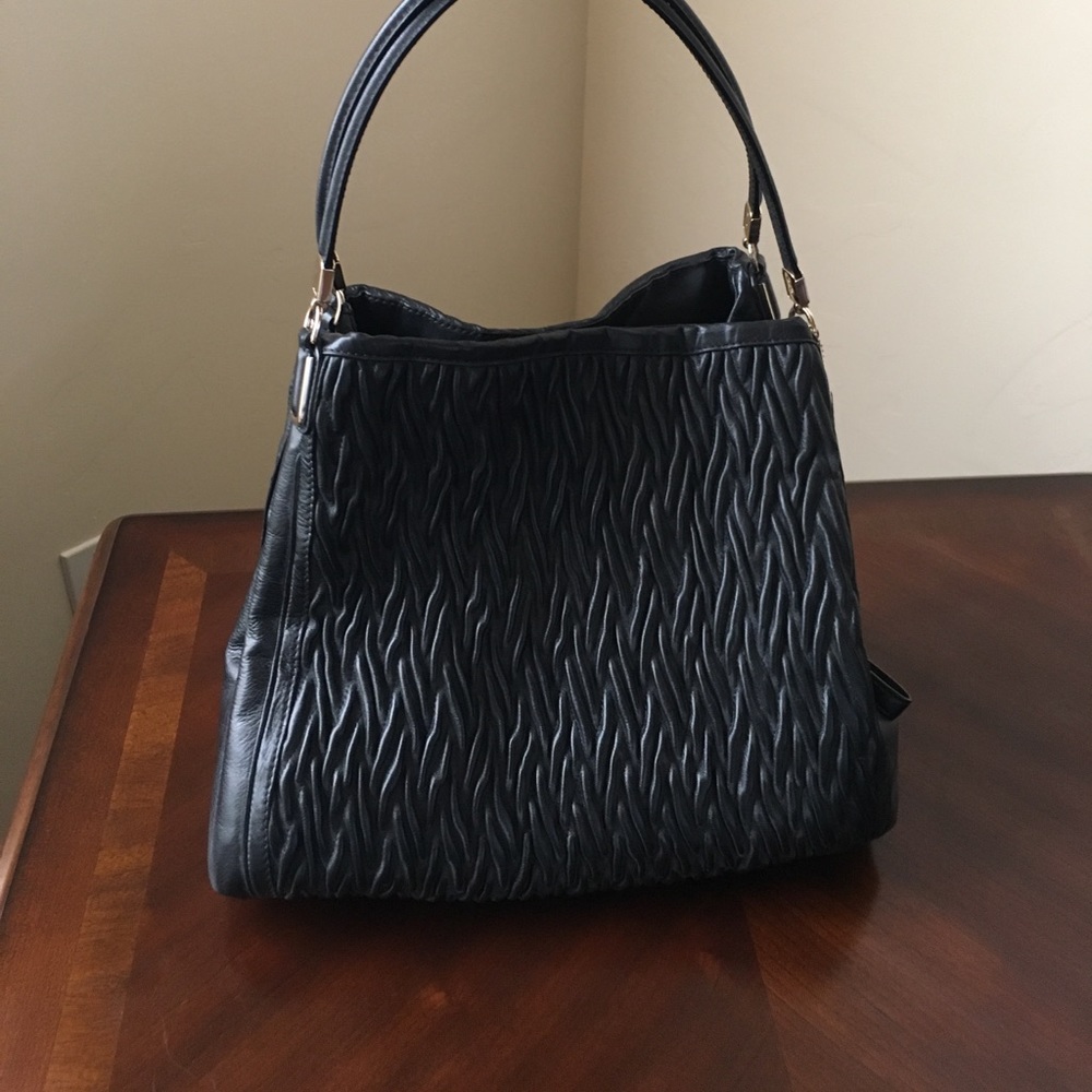 Black 3 section coach purse
