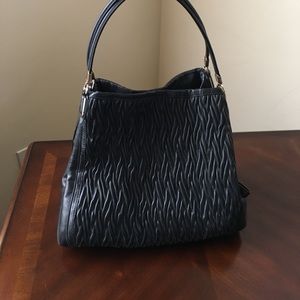 Black 3 section coach purse