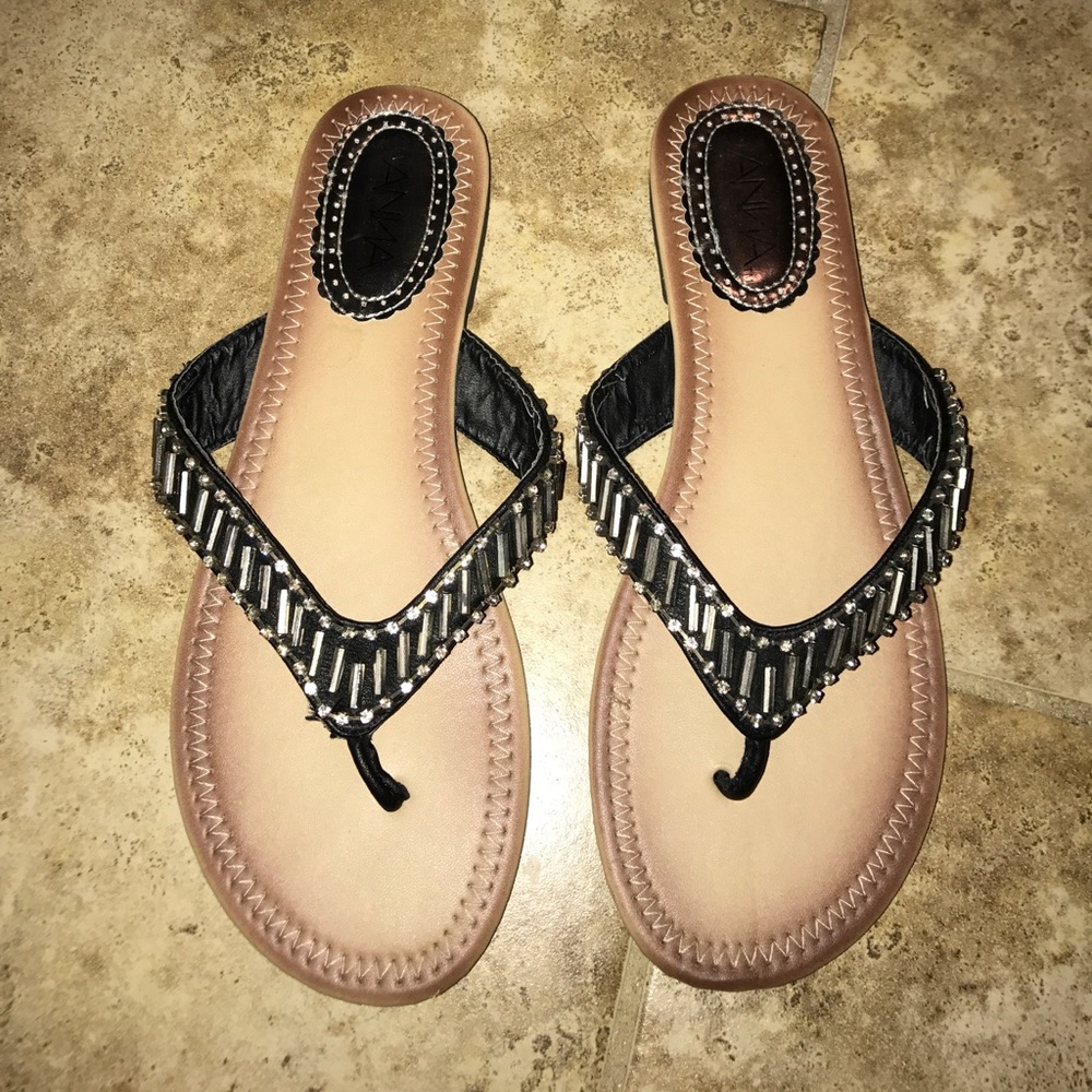 Beaded flip flops