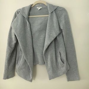 Grey Hooded Sweater Jacket