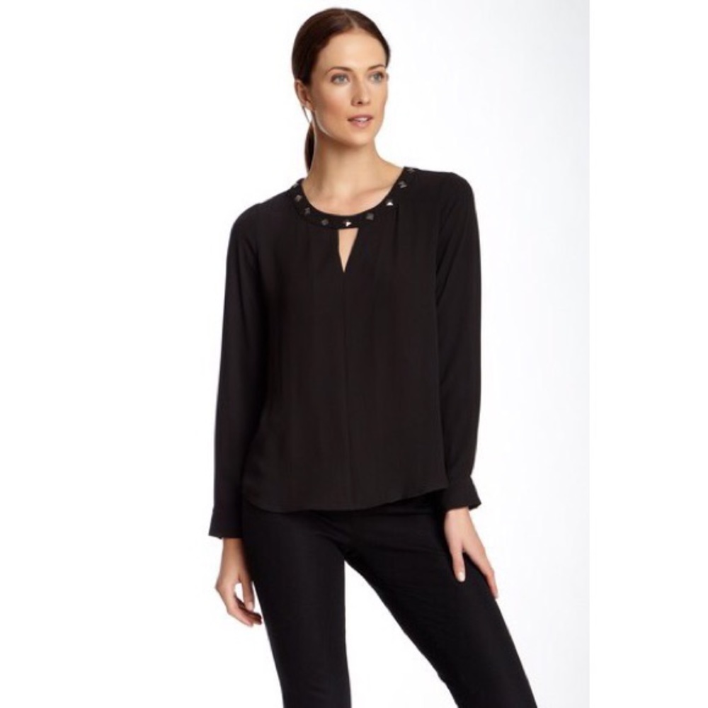 Bellatrix Black Studded Keyhole Blouse