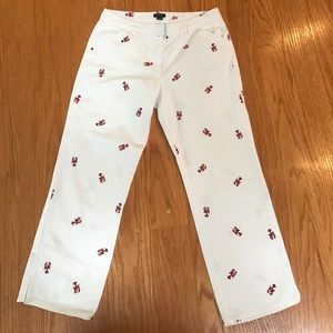 JCrew White Lobster Capris