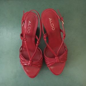 Red Aldo Wedges