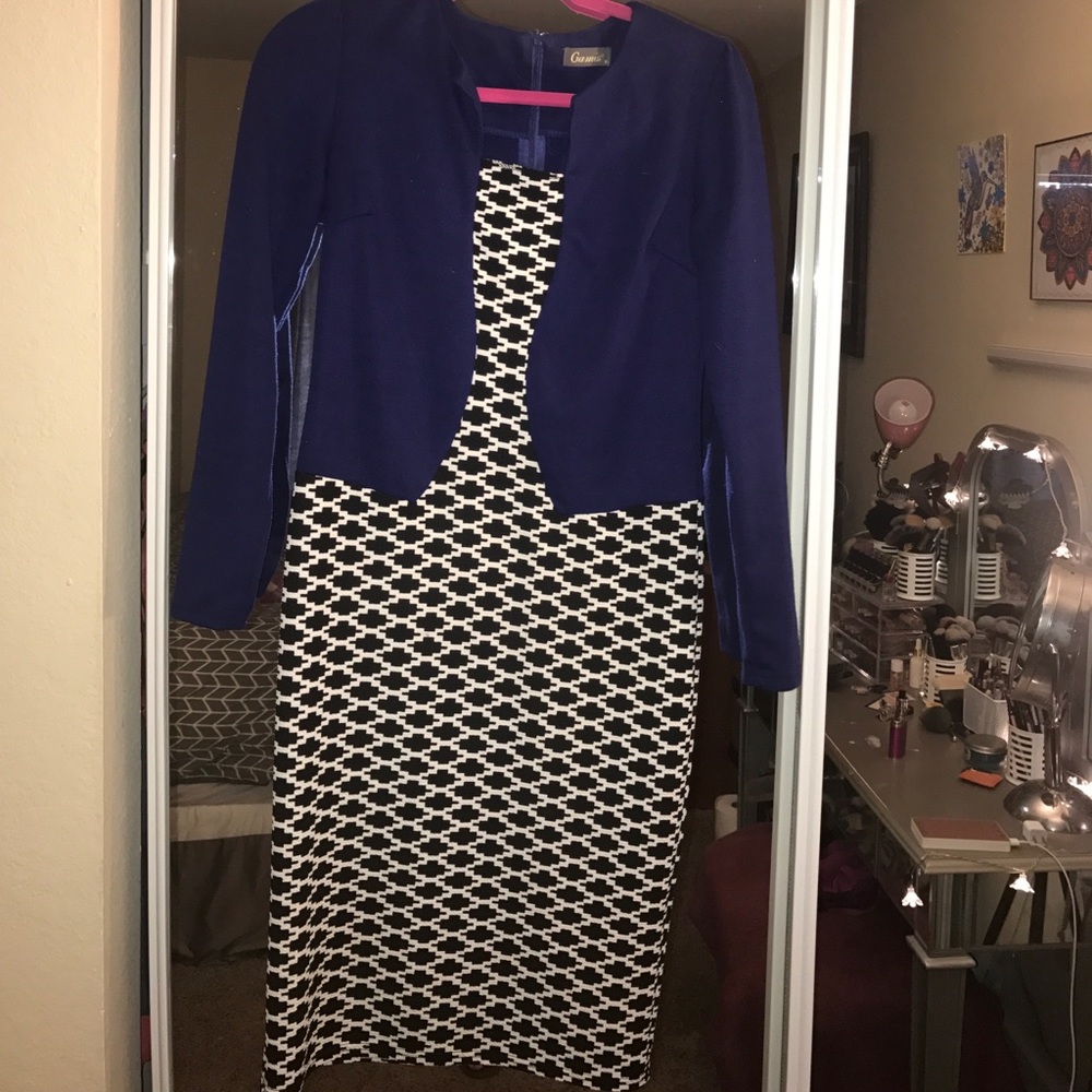 Blue and black checkered dress size medium