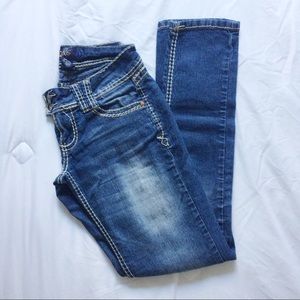 Straight Leg Faded Blue Angel Jeans