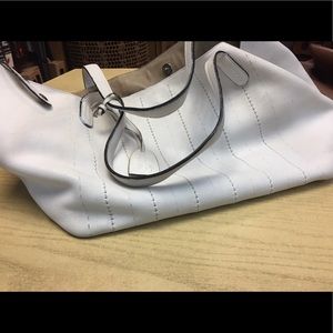 MAX MARA GORGEOUS WHITE LEATHER TOTE BAG.