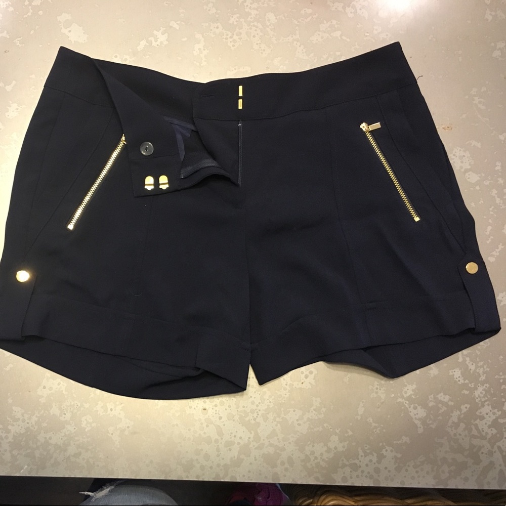 Cache navy shorts with gold detail!  Size 8