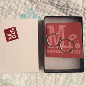 Mignon Faget Silver Hoop Earrings