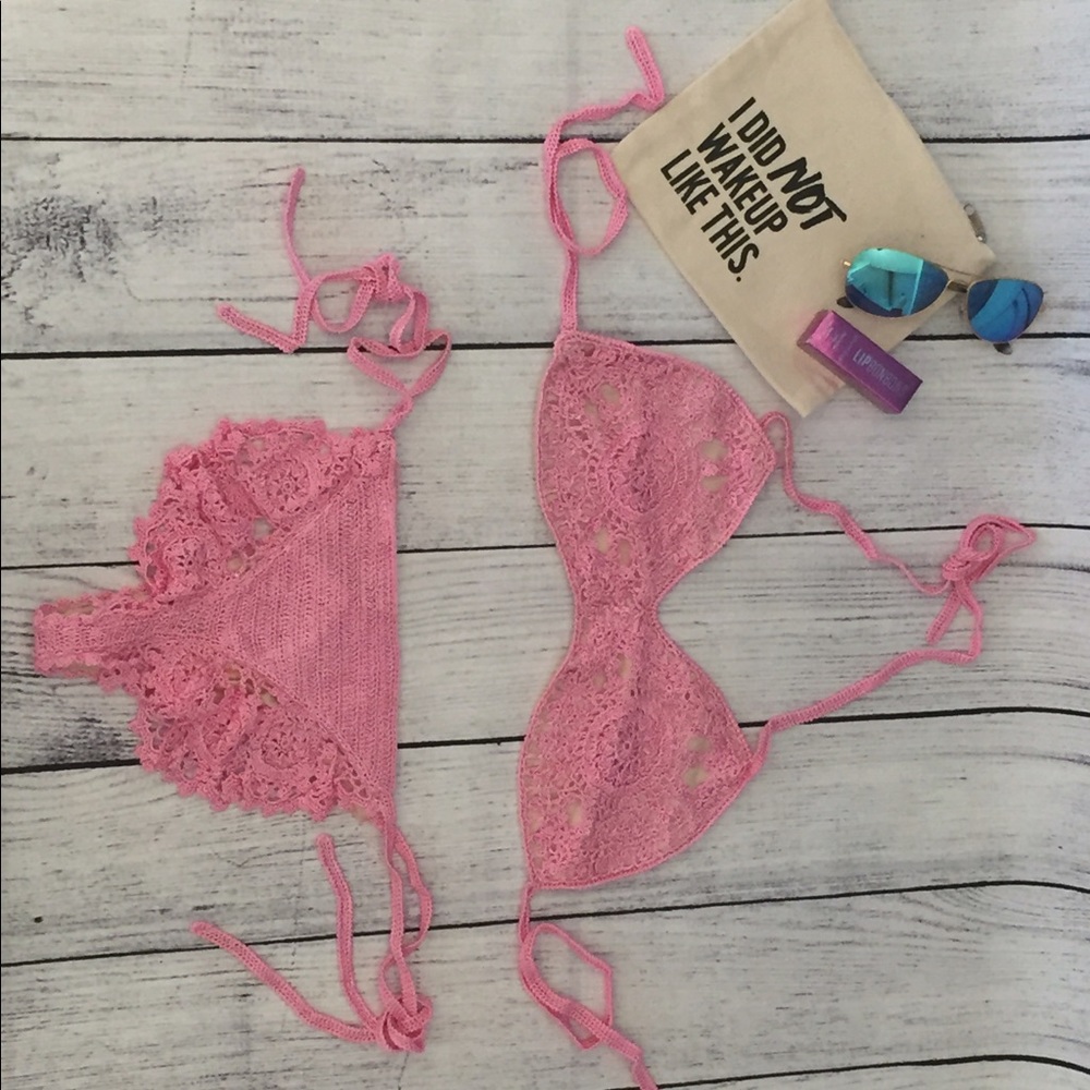 Pink Crochet Bikini