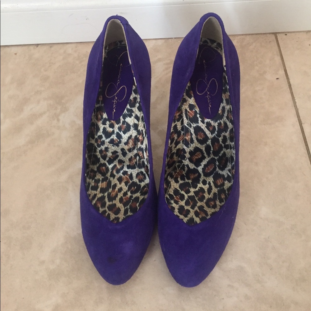 Jessica Simpson Eggplant Purple Suede Heels  5.5