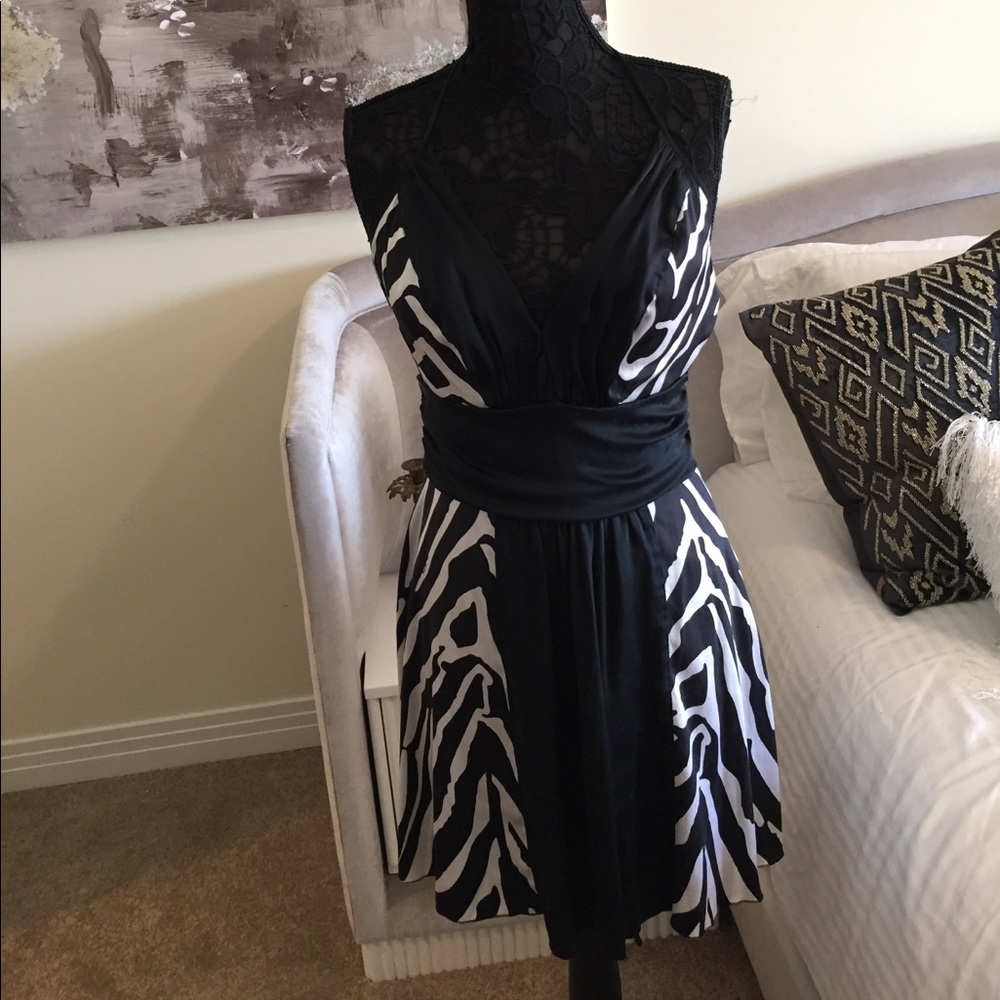 Bebe Silk Zebra print dress Size S
