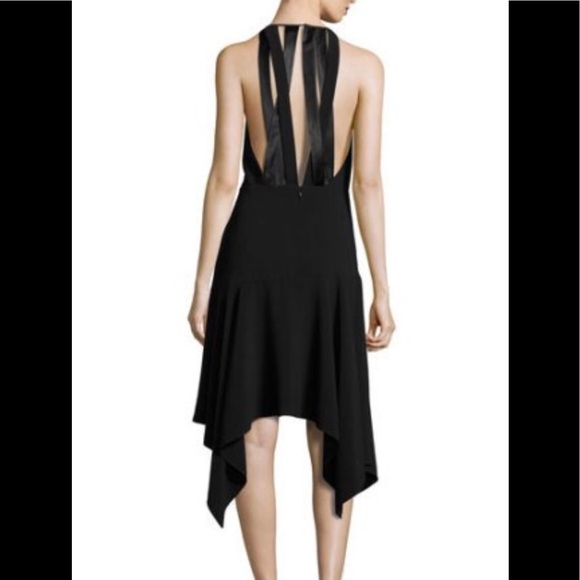 Halston Heritage Open-Back High-Low Black Dress - Picture 2 of 3