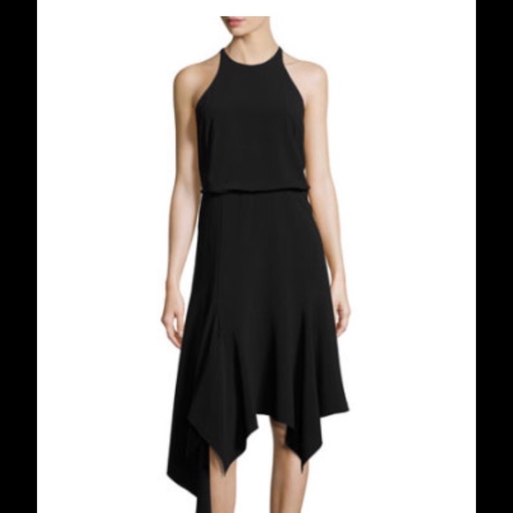 Halston Heritage Open-Back High-Low Black Dress - Picture 3 of 3