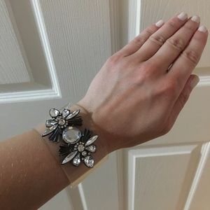 Cubic Zirconia Lucite Cuff Bracelet