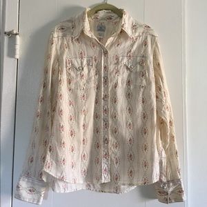 Western style, floral, snap front button down