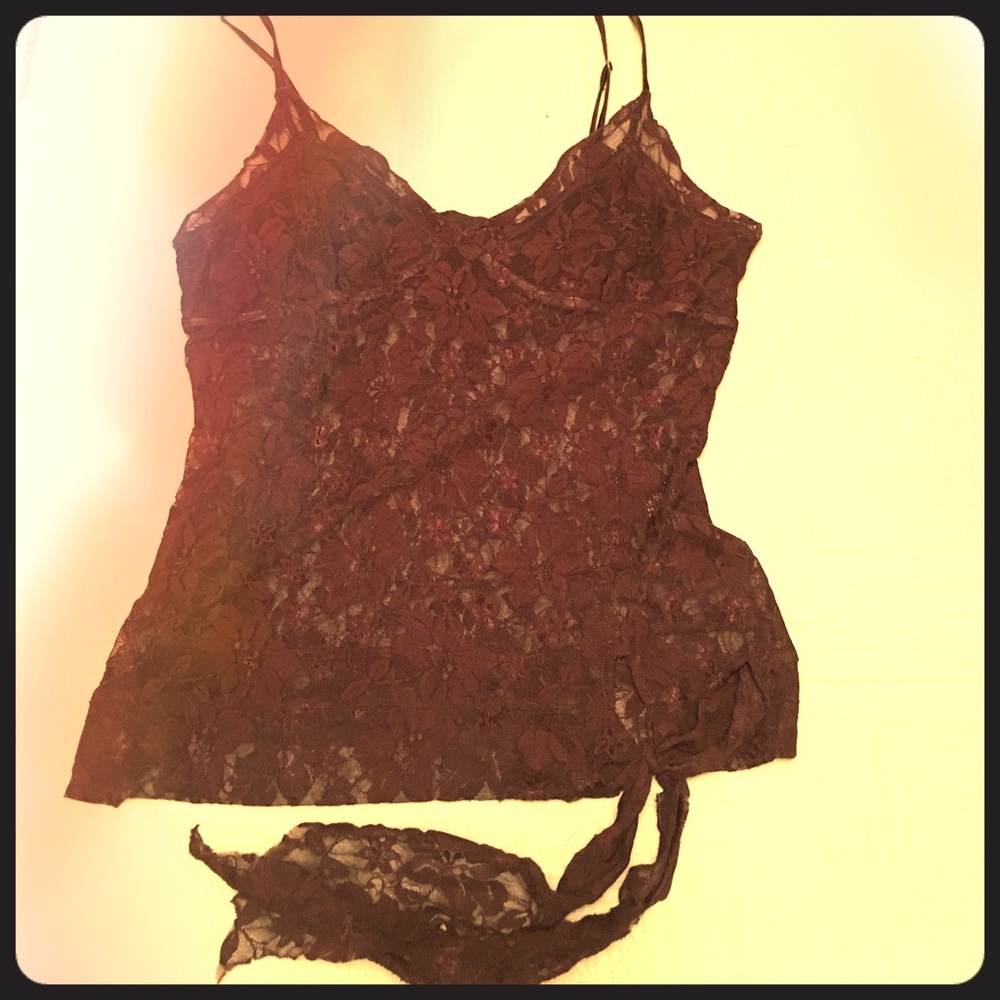 ⚡FLASH SALE⚡BEBE delicate sheer lace tank top