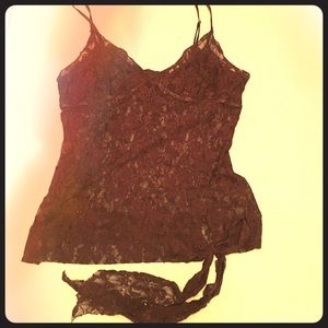 ⚡FLASH SALE⚡BEBE delicate sheer lace tank top
