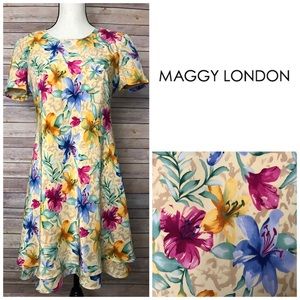 Maggy London Petites Silk Dress Size 4