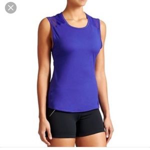 Athleta Mesh spliced chi muscle tank EUC S blue