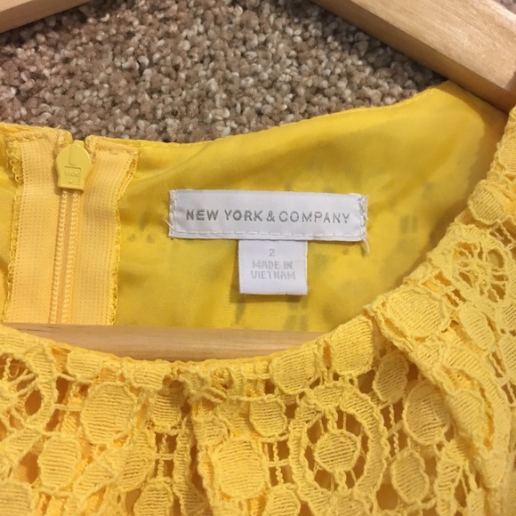 NY & Company Yellow Lace Dress - Picture 2 of 4