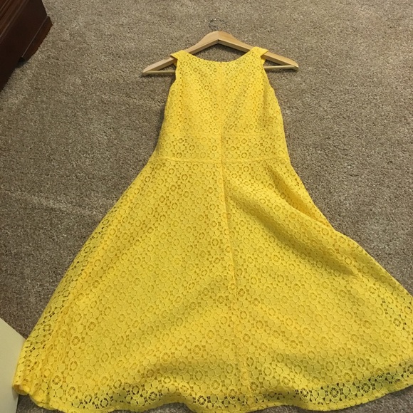 NY & Company Yellow Lace Dress - Picture 3 of 4