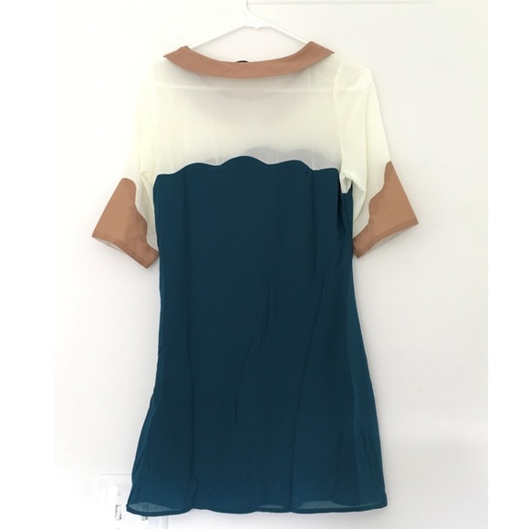 NWOT Z&I Green Contrast Doll Collar Dress - Picture 2 of 6