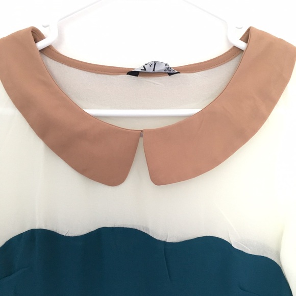 NWOT Z&I Green Contrast Doll Collar Dress - Picture 3 of 6