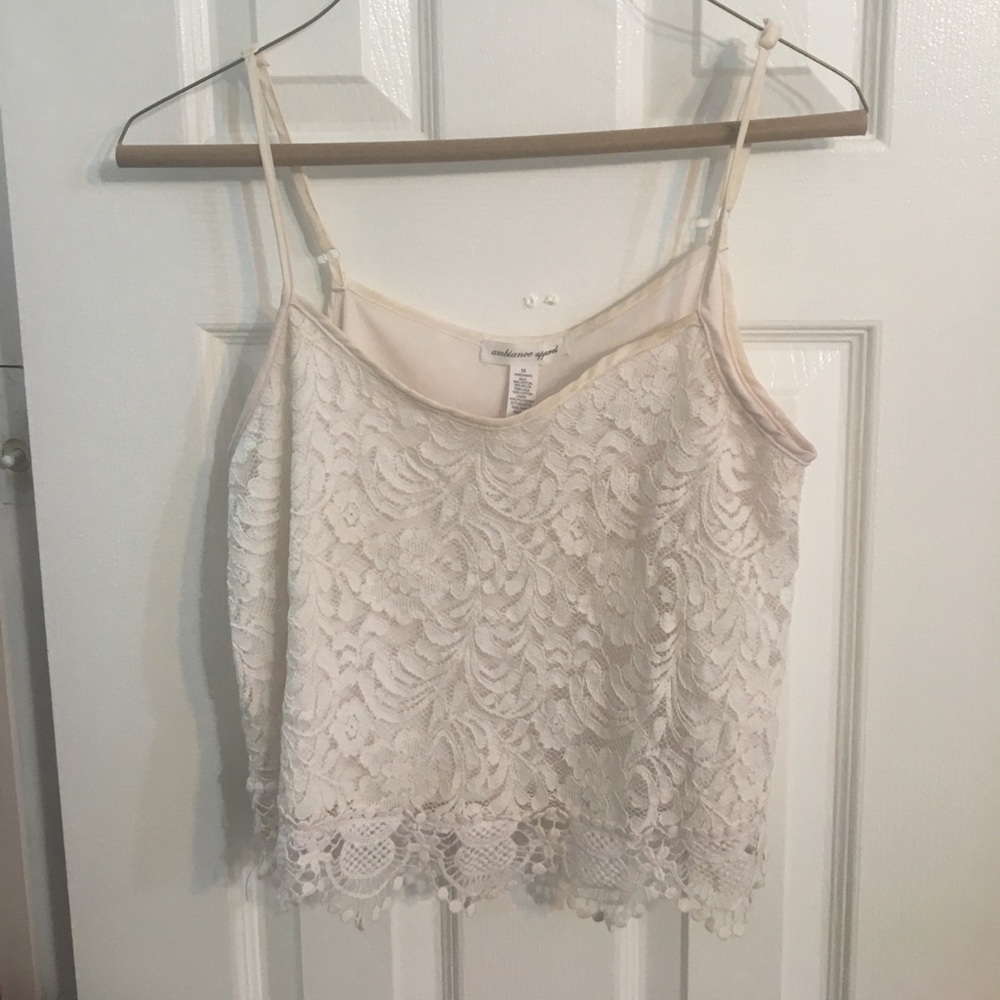 White lace crop top