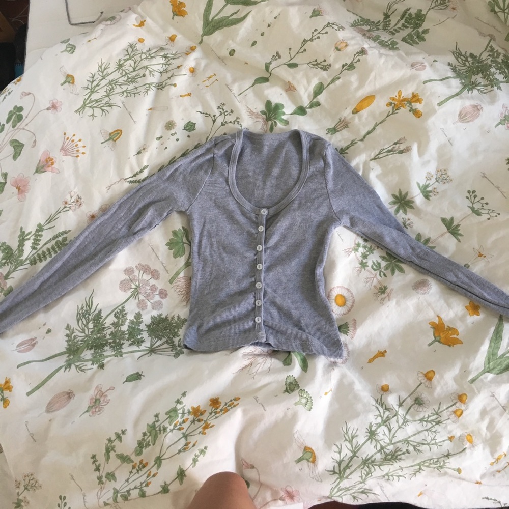 American Apparel button up crop NWOT