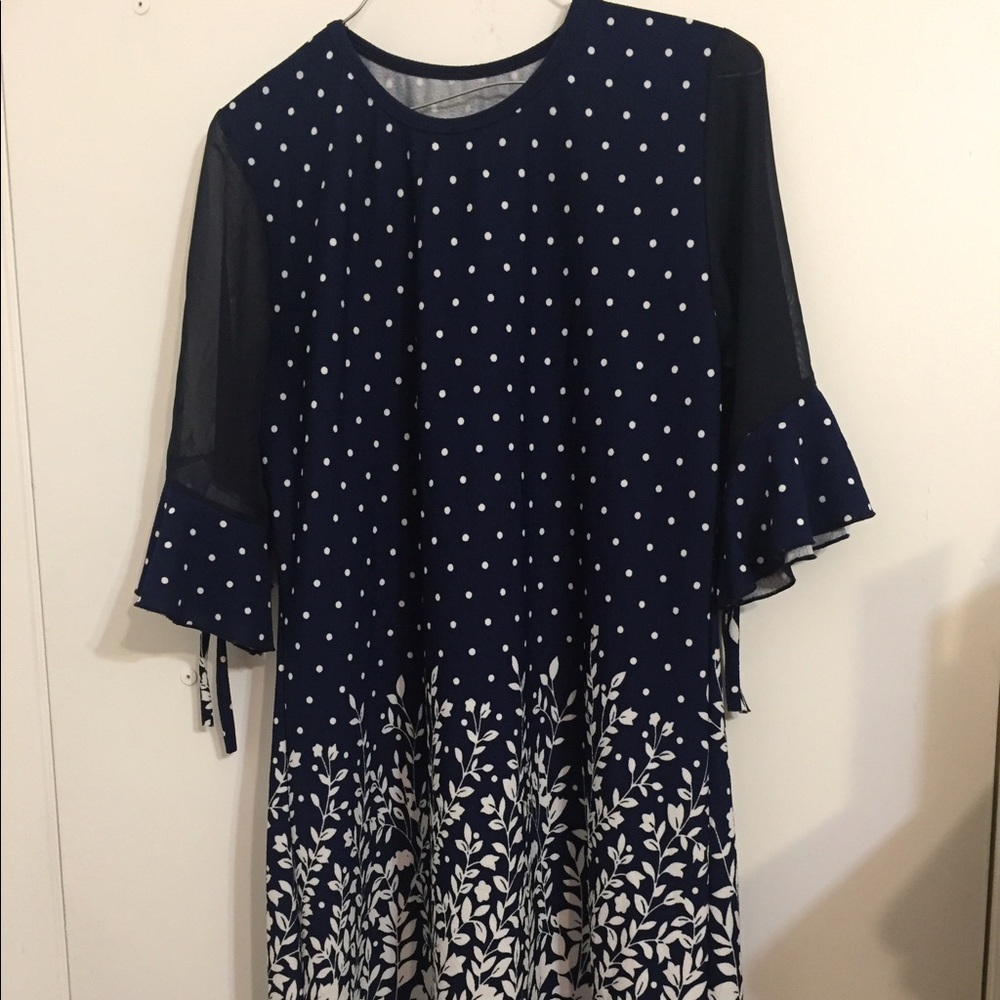 Polka dot Navy Blue Dress