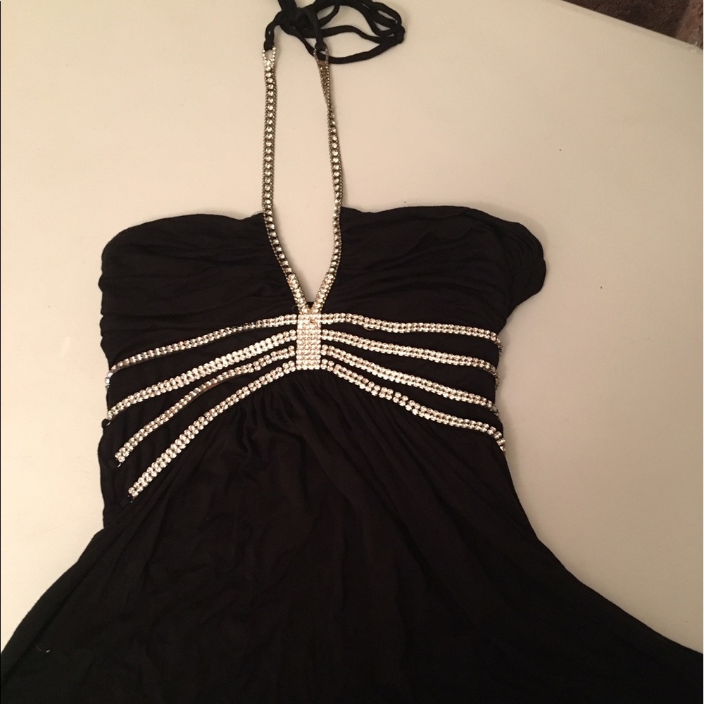 Sky black jewel black top