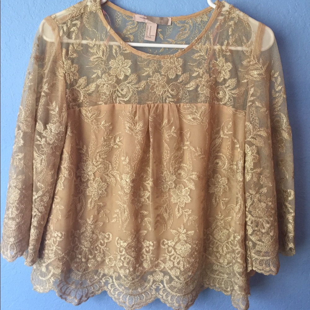 Gold brocade Forever 21 top