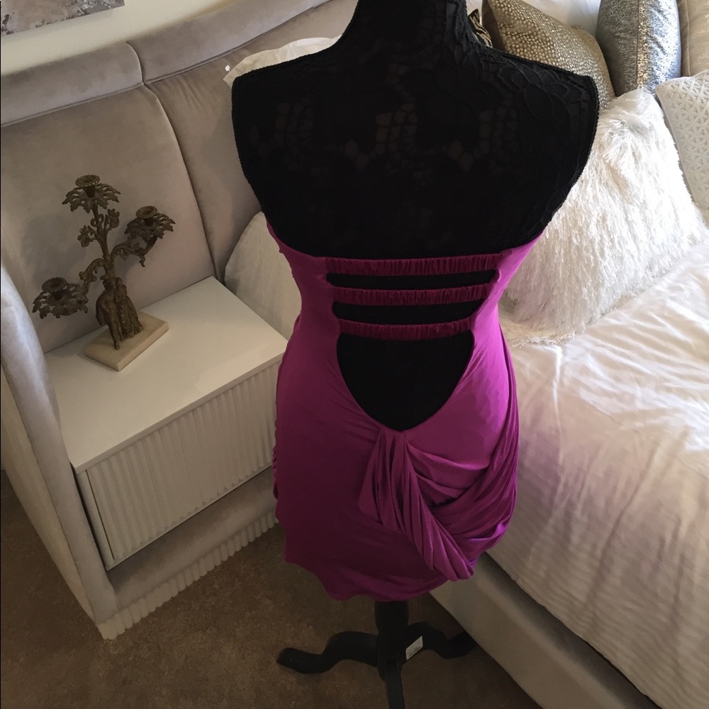 Bebe fuchsia goddess dress Size L