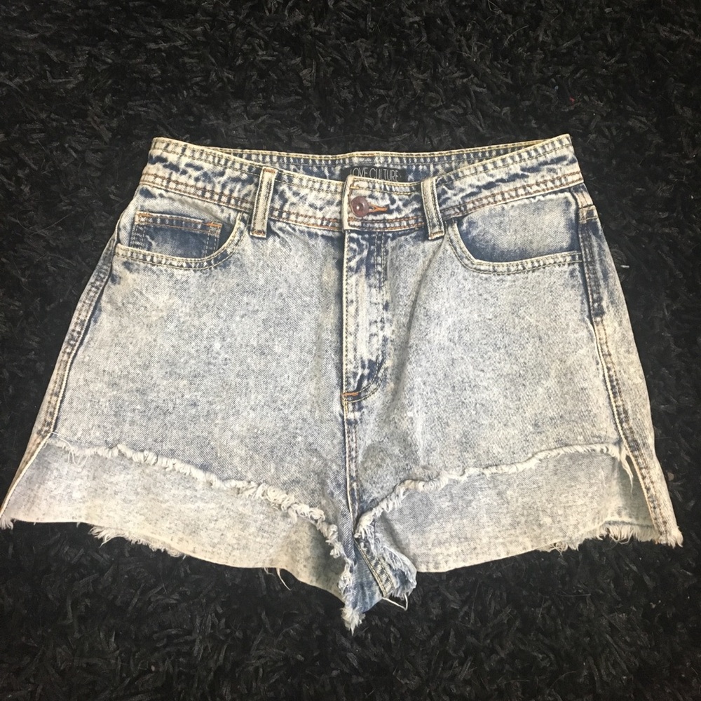 High waisted jean shorts