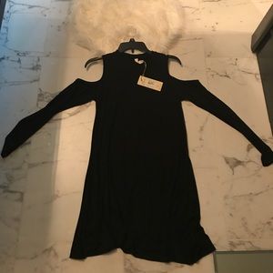 Cut off shoulder dress