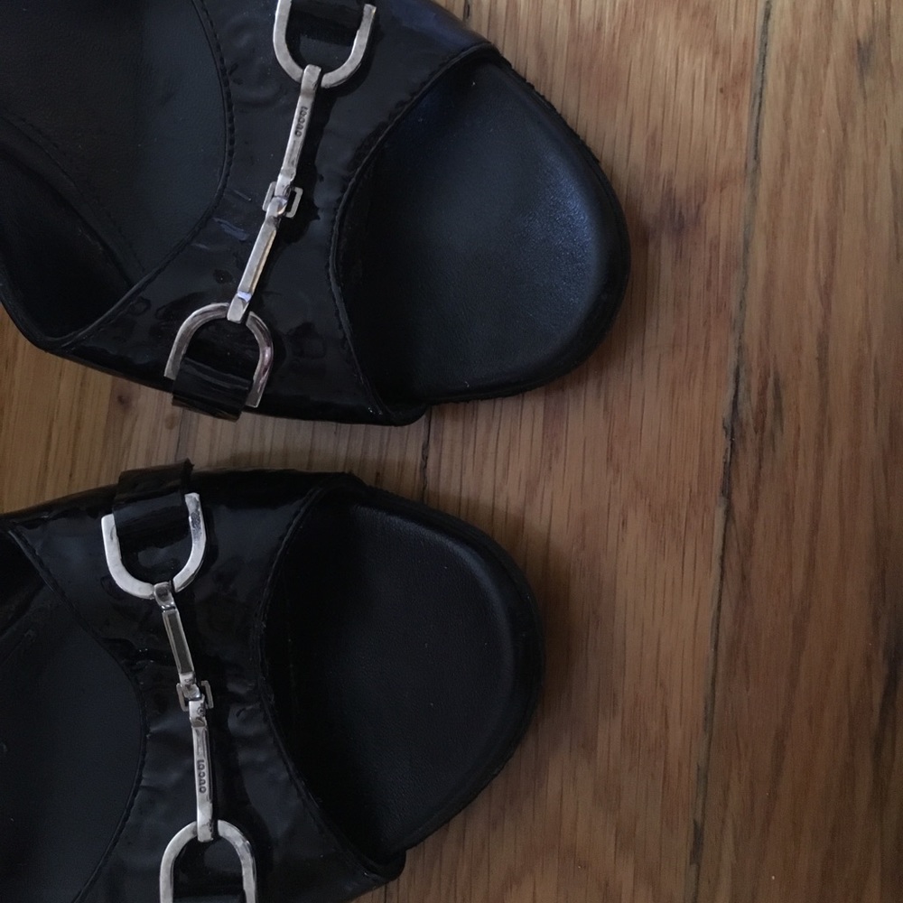Gucci black Guccissma Patent Leather Heels - Picture 2 of 4