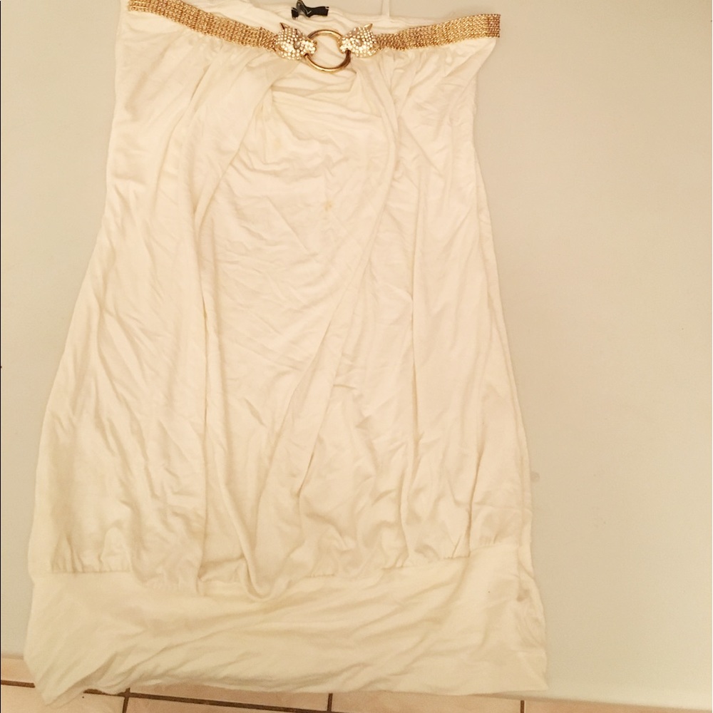 Sky white tube top dress