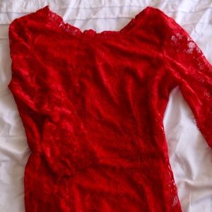 Red lace dress