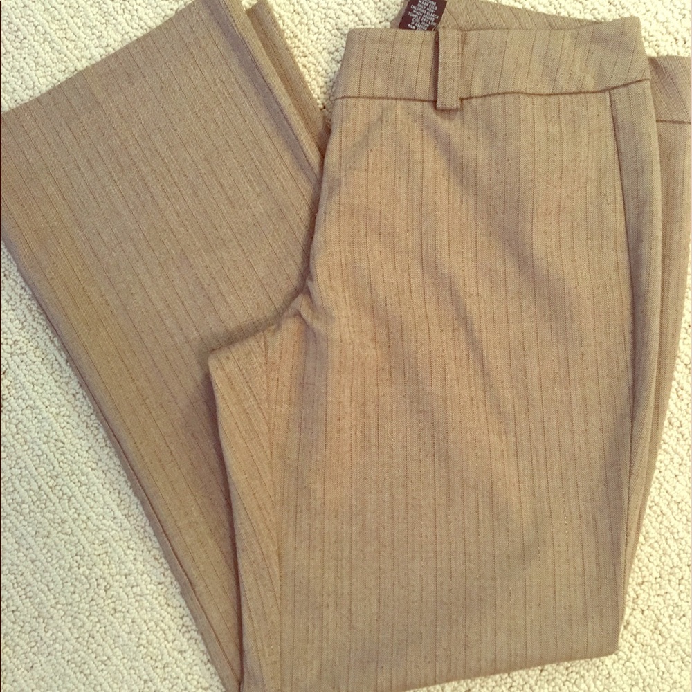 Tan stripes dress pants