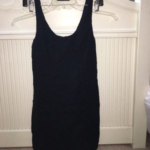 Navy blue lace bodycon dress