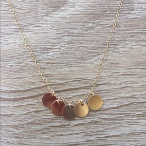 Tiny 5 circle pendant necklace